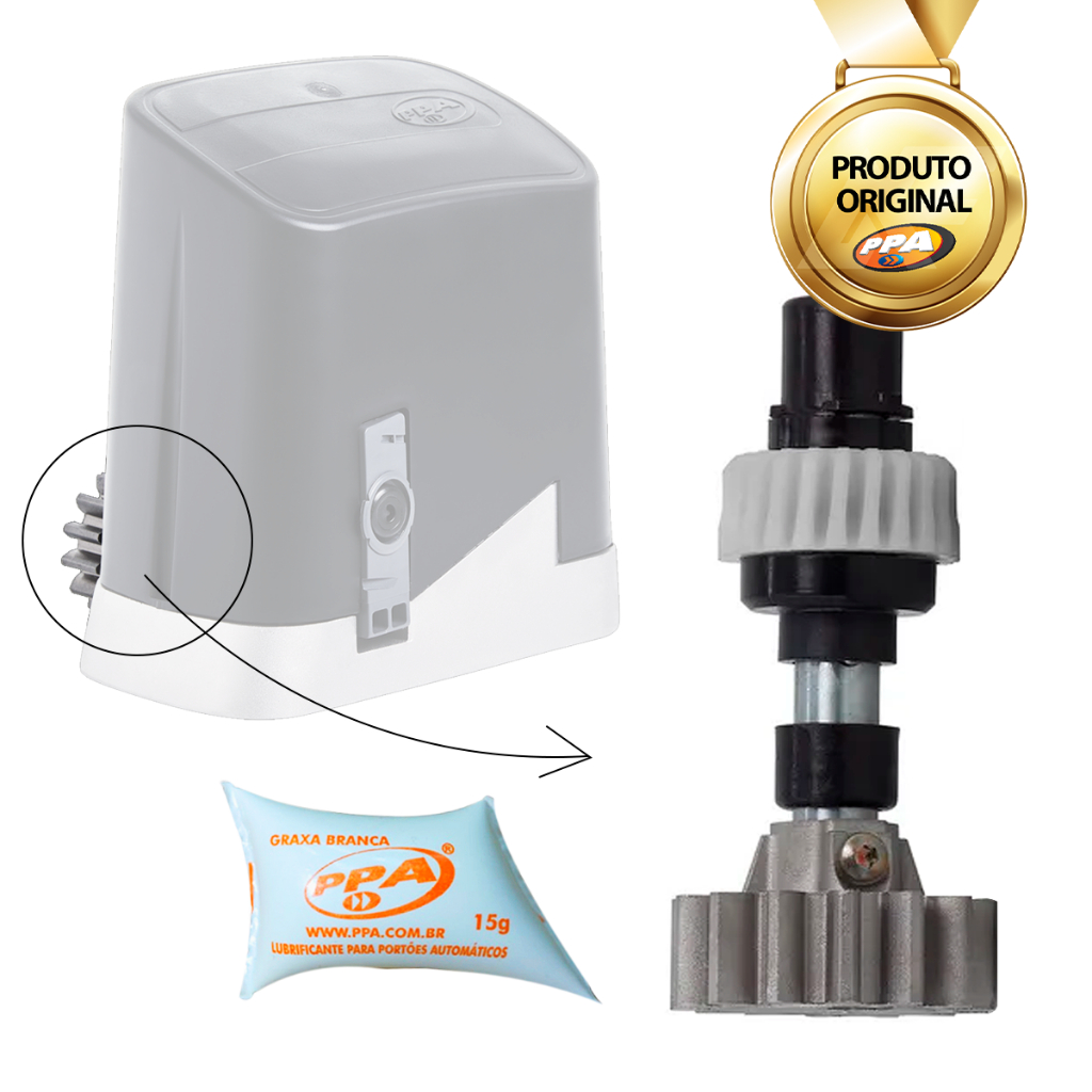 Eixo Motor Deslizante Residencial Home Completo KL Z22 Eng Z14 Mono + Graxa Marca PPA
