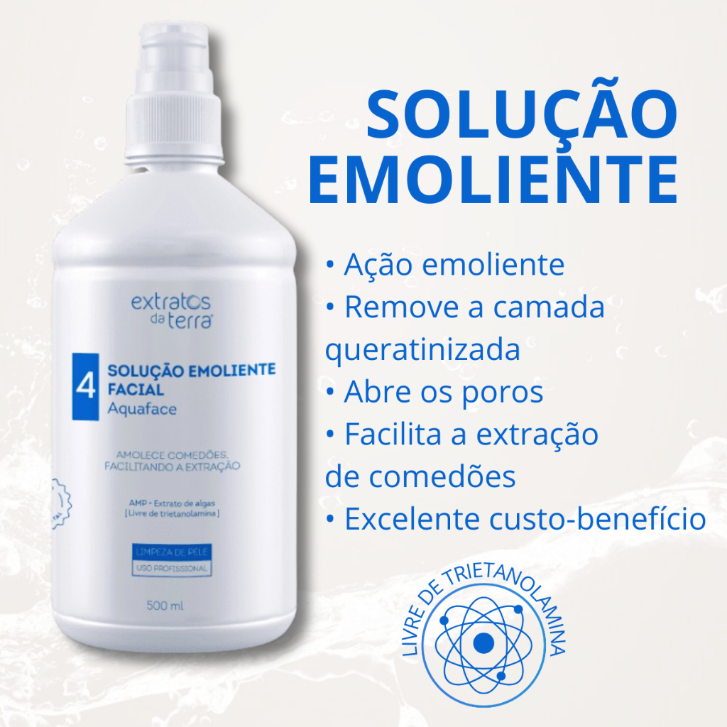 Solução Emoliente Limpeza de Pele Remoção Cravos Sem Trieta Extratos da Terra