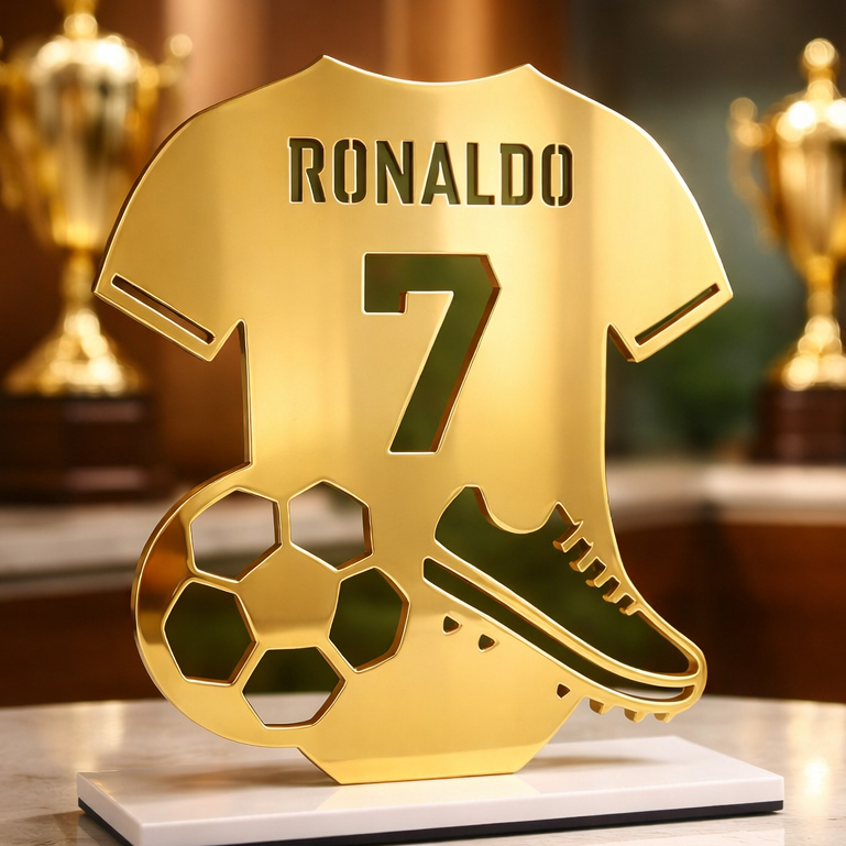 Troféu em Acrílico Personalizado  Camisa de Futebol para Presente