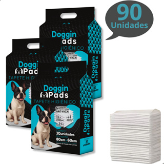 Kit 3 Tapete Higiênico para Cachorro Doggin Pads 80 x 60 cm - 90 Unidades em Oferta na Shopee