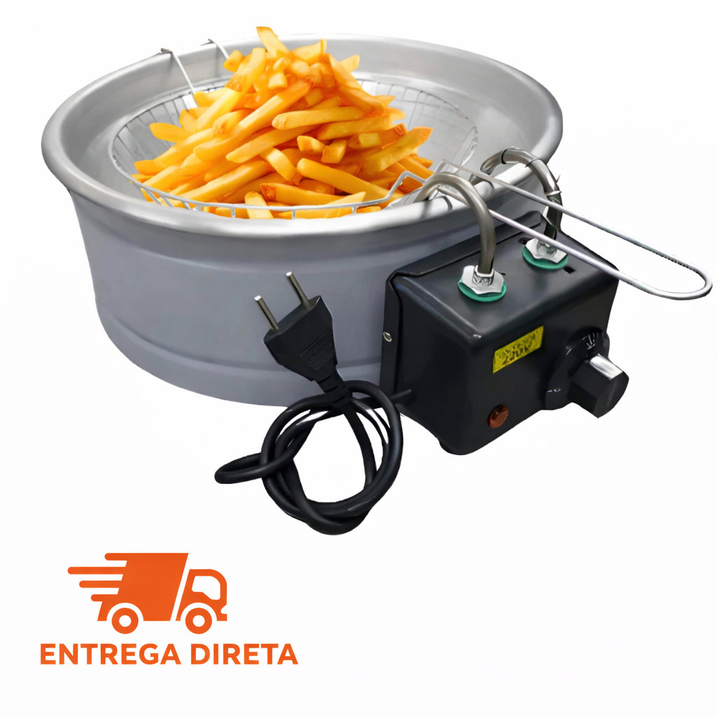 Fritadeira Elétrica Industrial 5L Tacho Redondo Ideal para Batata Frango e Salgado