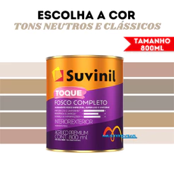 Tinta Acrílica Fosco 800ml Tons Neutros e Clássicos Toque Fosco Completo Parede Suvinil