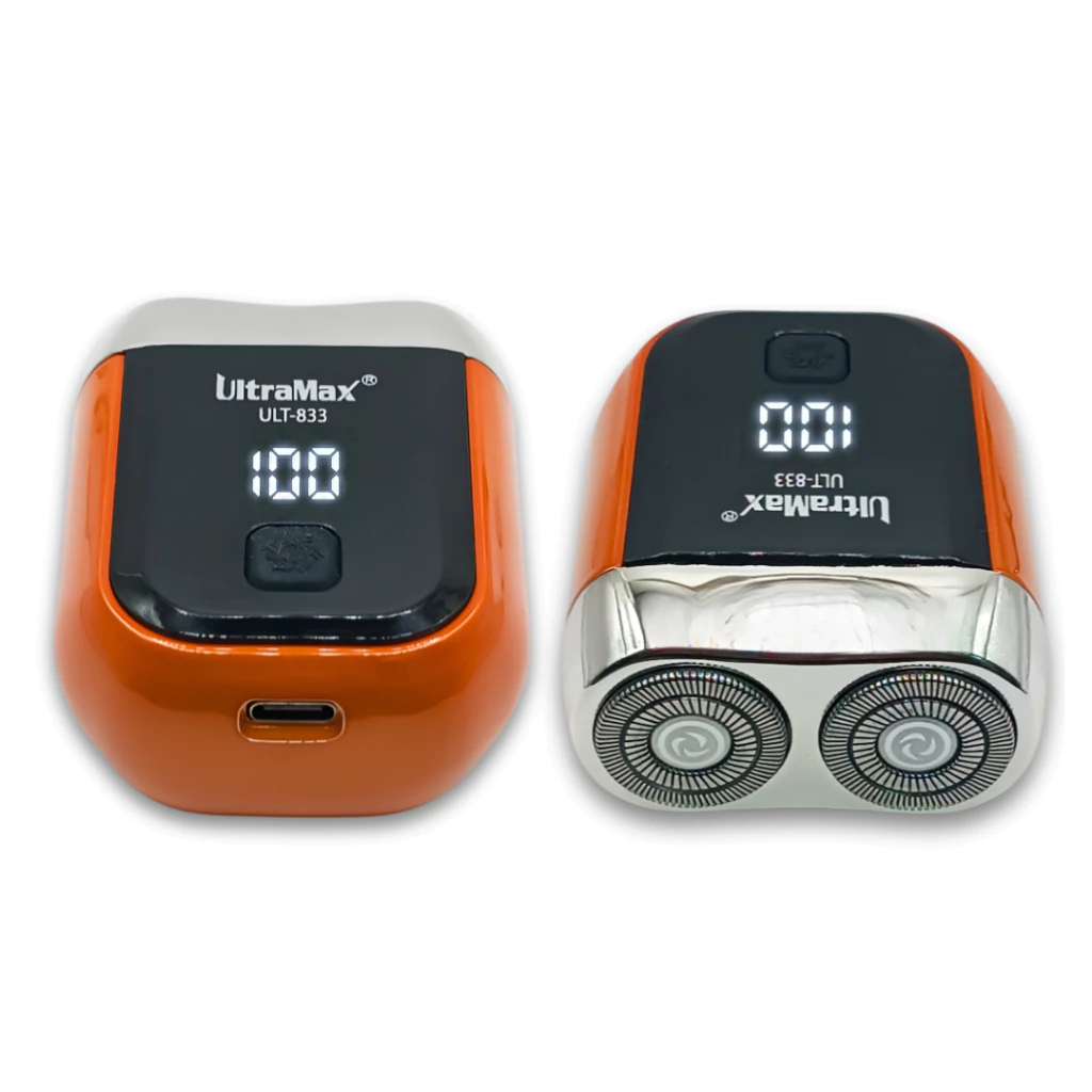 Mini barbeador elétrico masculino recarregável com visor digital e design de lâmina dupla em Oferta na Shopee