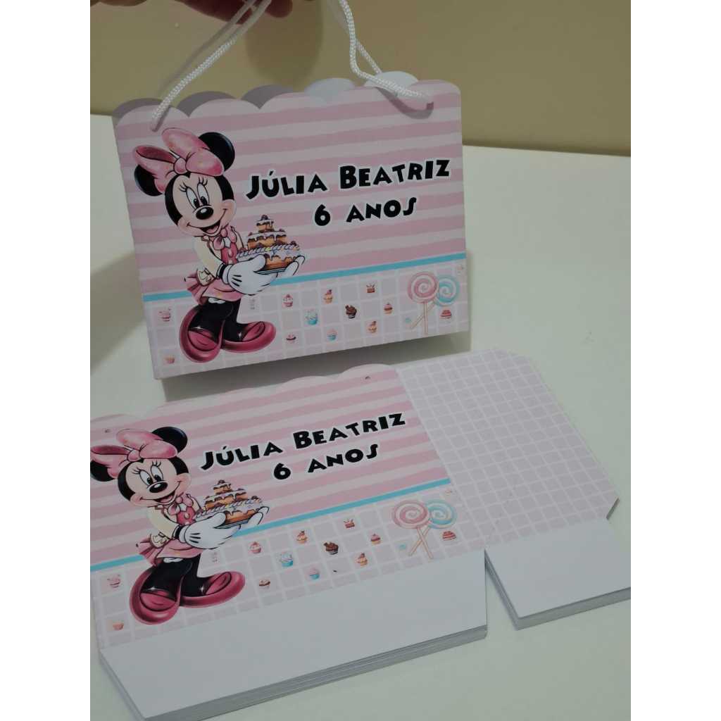 SACOLA MINNIE ROSA CONFEITARIA PERSONALIZADA 🎀 | Lembrancinha Luxo | Sacolinha para Aniversário | Mimos Festa Infantil
