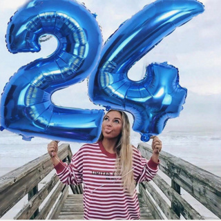 Kit 2 Balões Metalizados Número 32 Pol (80 cm) Grande azul para Aniversário e Decoração de Festas em Oferta na Shopee