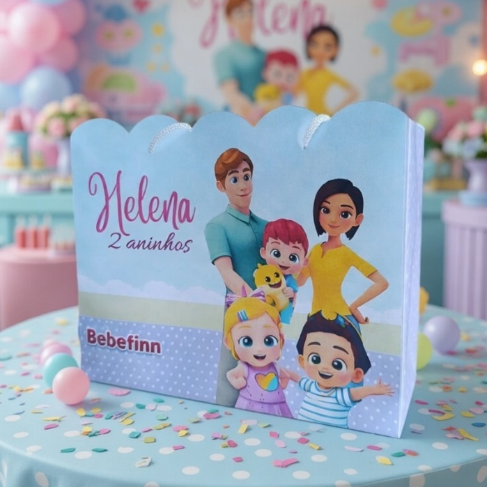 Sacolinha BEBEFINN Personalizado Sacolinha Lembrancinha Aniversário BEBEFINN PEGUE E MONTE