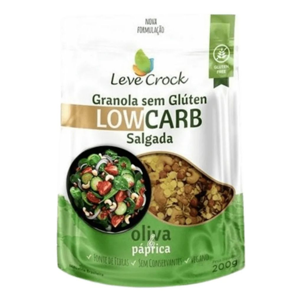 Granola Salgada Oliva E Páprica Low Carb Leve Croc 200g