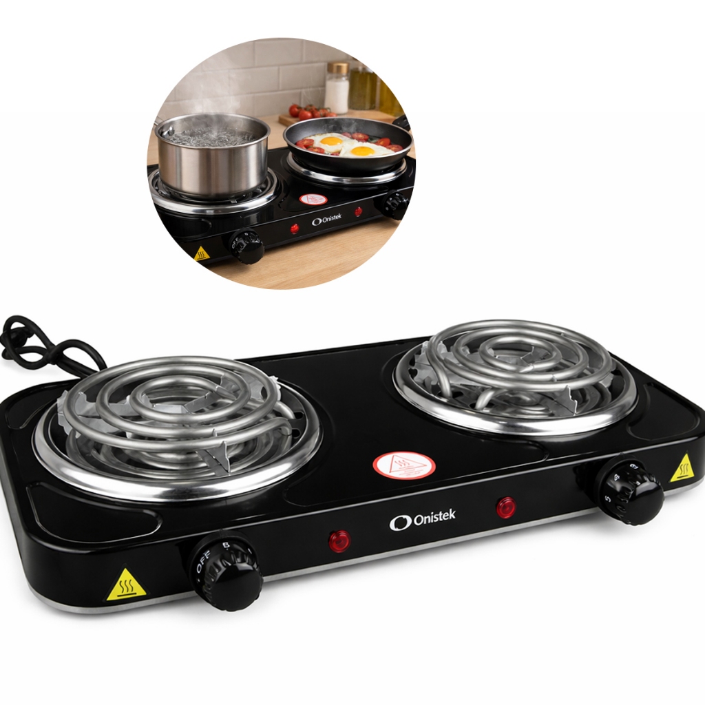 Fogão Elétrico Duplo Portátil Cooktop Duas Bocas Com Grade