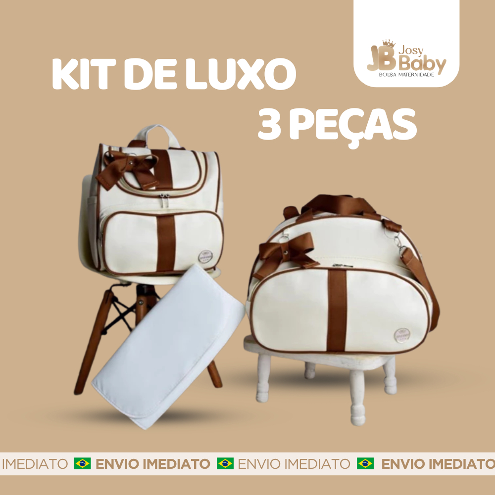 Kit Bolsa Maternidade 3 peças Kit de Luxo com mochila versátil 2 em 1, para bebê Menino/Menina — imagem 2 de 2