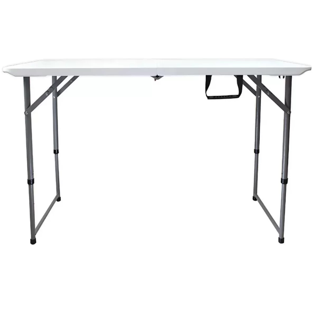 Mesa de Camping e Lazer Nautika Robust Branca 120cm Dobrável e Compacta Original