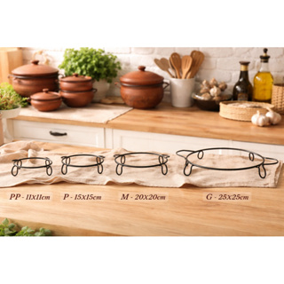 Suporte de Ferro para Panela de Barro | Base Resistente para Pratos e Exposição PP P M G em Oferta na Shopee