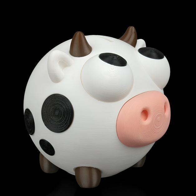 Cofre Vaquinha Fofa Vaca Malhada Porta Moedas Dinheiro Infantil Educativo Fazendinha Decoração 3D