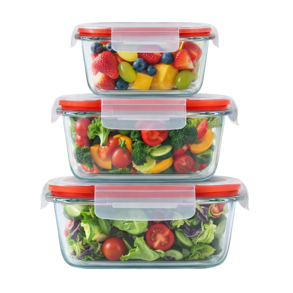 Organizadores Potes Hermetico para Geladeira Alimentos e Vegetais C/Variação 1400/820/450ML
