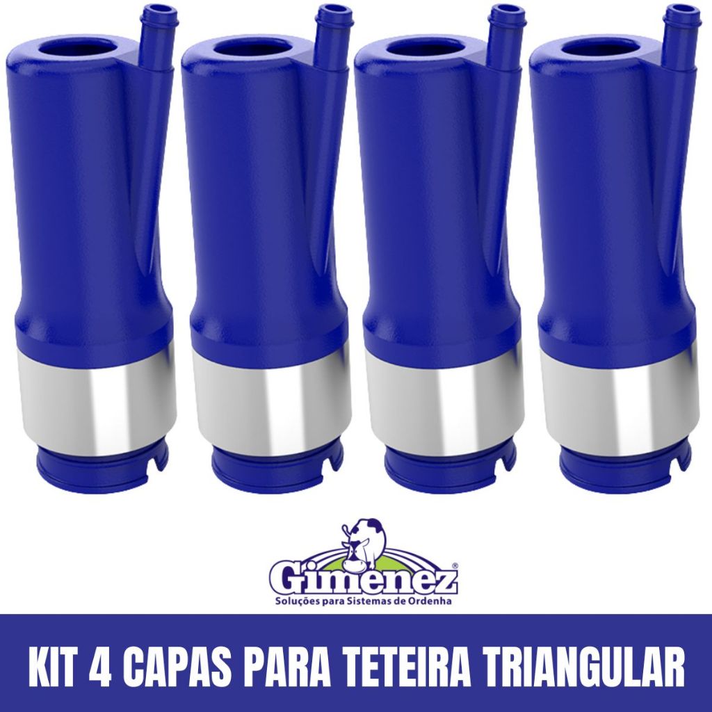 Kit 4 Capa Teteira Insuflador Triangular 24mm Anel Inox Impulse Gimenez
