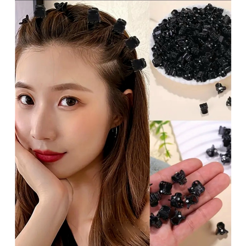 pacote com 10 (dez), mini piranha preta para cabelo, faça penteados e looks diferentes. em Oferta na Shopee