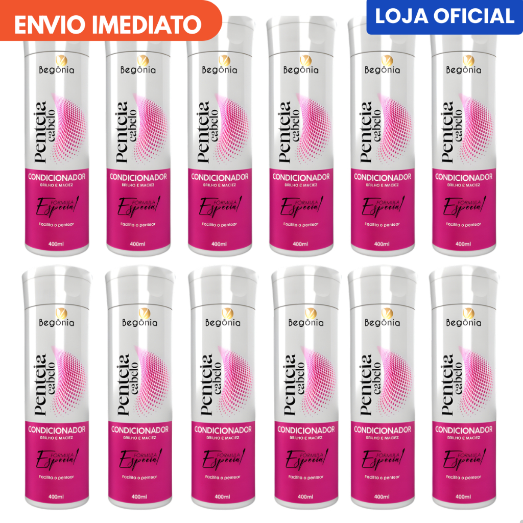 Kit 12 Condicionadores Penteia Cabelo 400ml Begônia Maciez Desembaraço