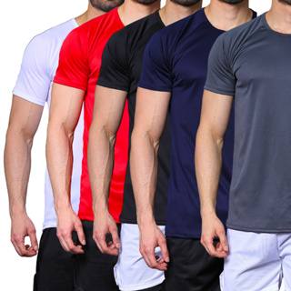 Kit 5 Camiseta Treino Bike Academia Corrida Masculina Promoção Pronta Entrega 100% Poliéster em Oferta na Shopee
