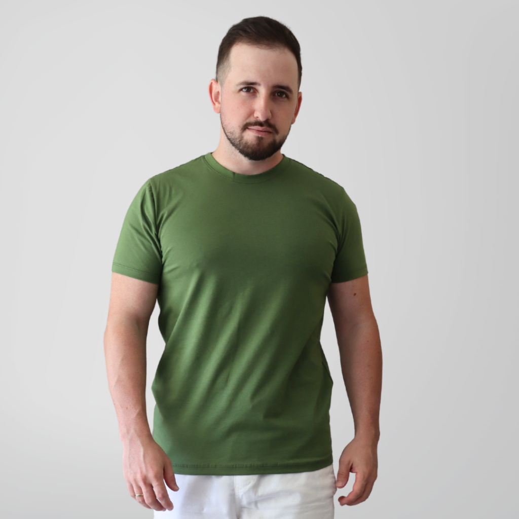 Camiseta Cotton Masculina Lisa 100% Algodão Premium Casual em Oferta na Shopee