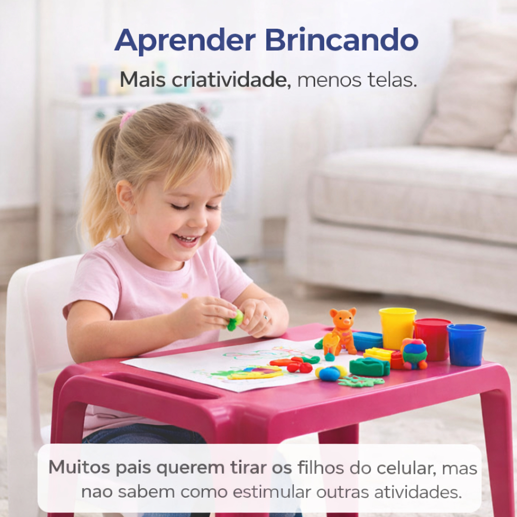 Mesa Infantil Tramontina Dona Chica PlayDesk – Mesa Infantil Educativa Azul, Rosa ou Branca — imagem 2 de 2
