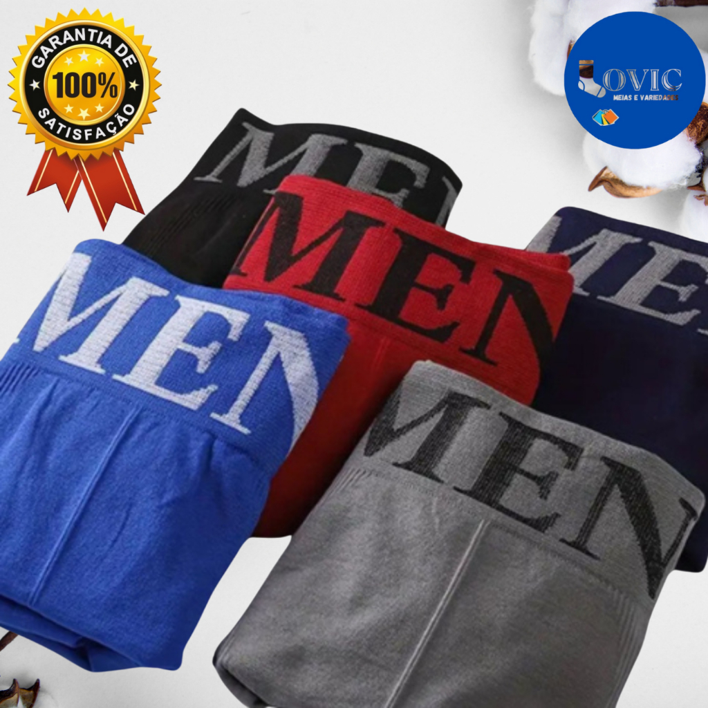 Kit 10 ou Kit 5 Cuecas Boxer Masculino Alta Qualidade Microfibra Sem Costura