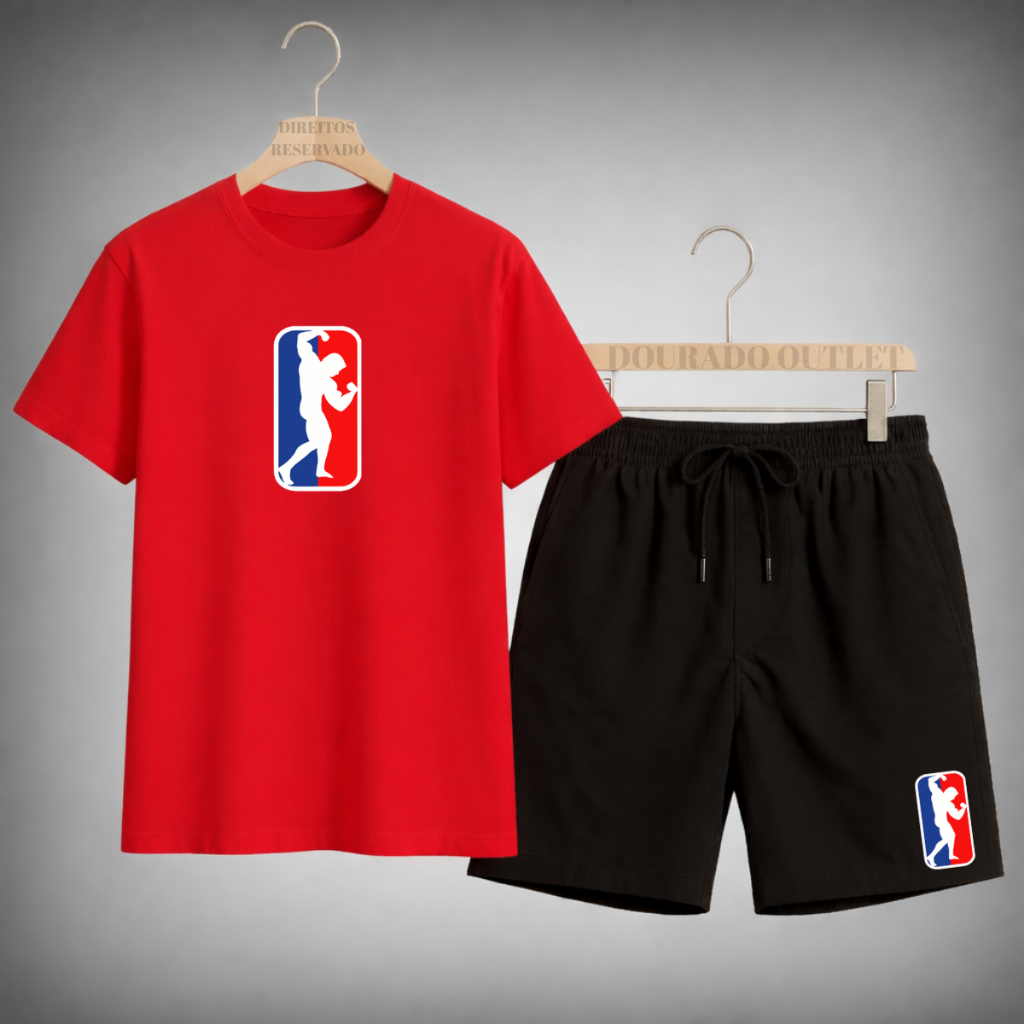 Kit Masculino Academia Treino Camiseta + Short Leve Confortável