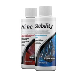 Kit Seachem Prime + Stability Removedor de Cloro e Acelerador Biológico para Aquários, Lago e Fontes em Oferta na Shopee