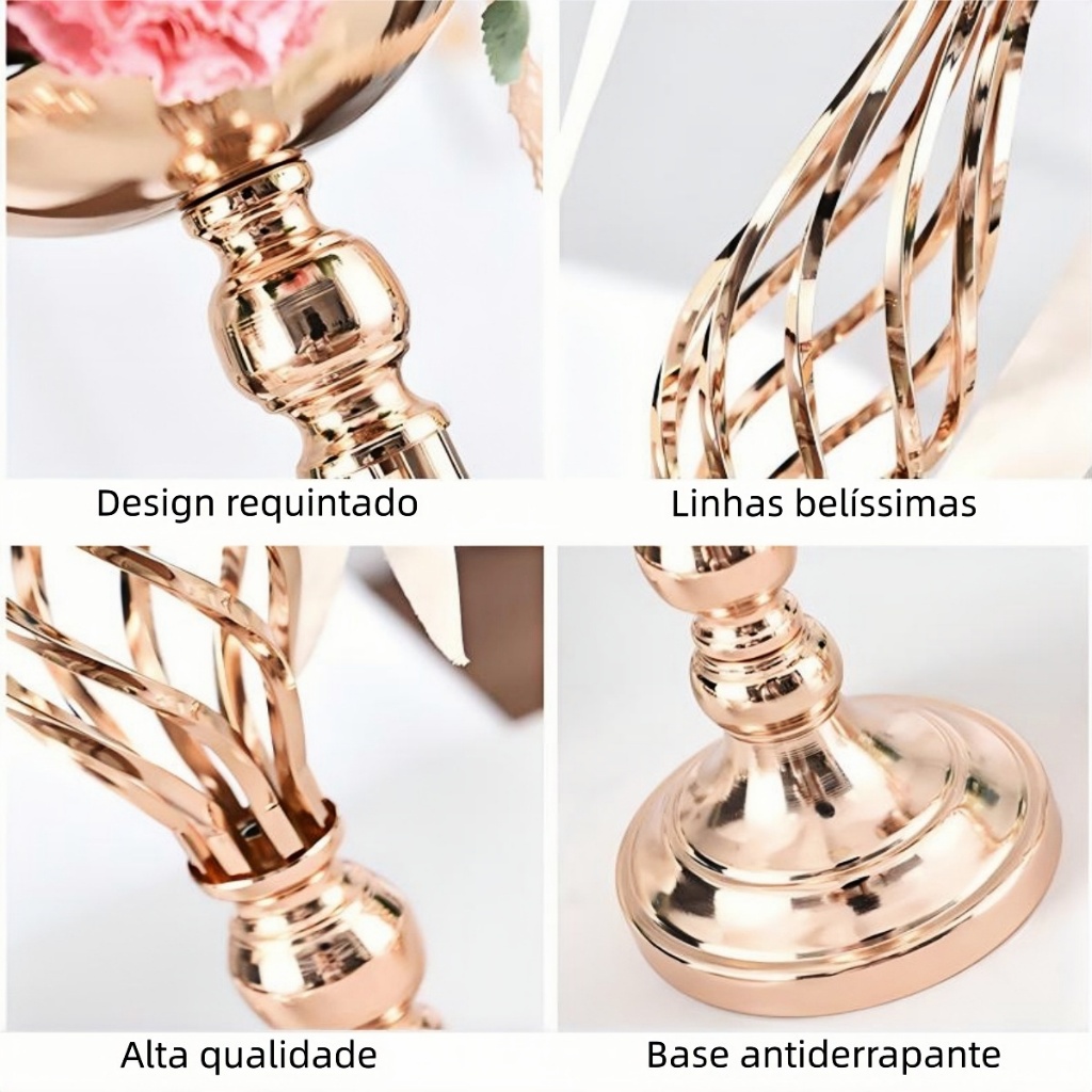 2 Peças De Vaso De Flores De Mesa, Peça Central De Casamento,Vaso De Metal Para Centro De Mesa Casamento — imagem 2 de 2
