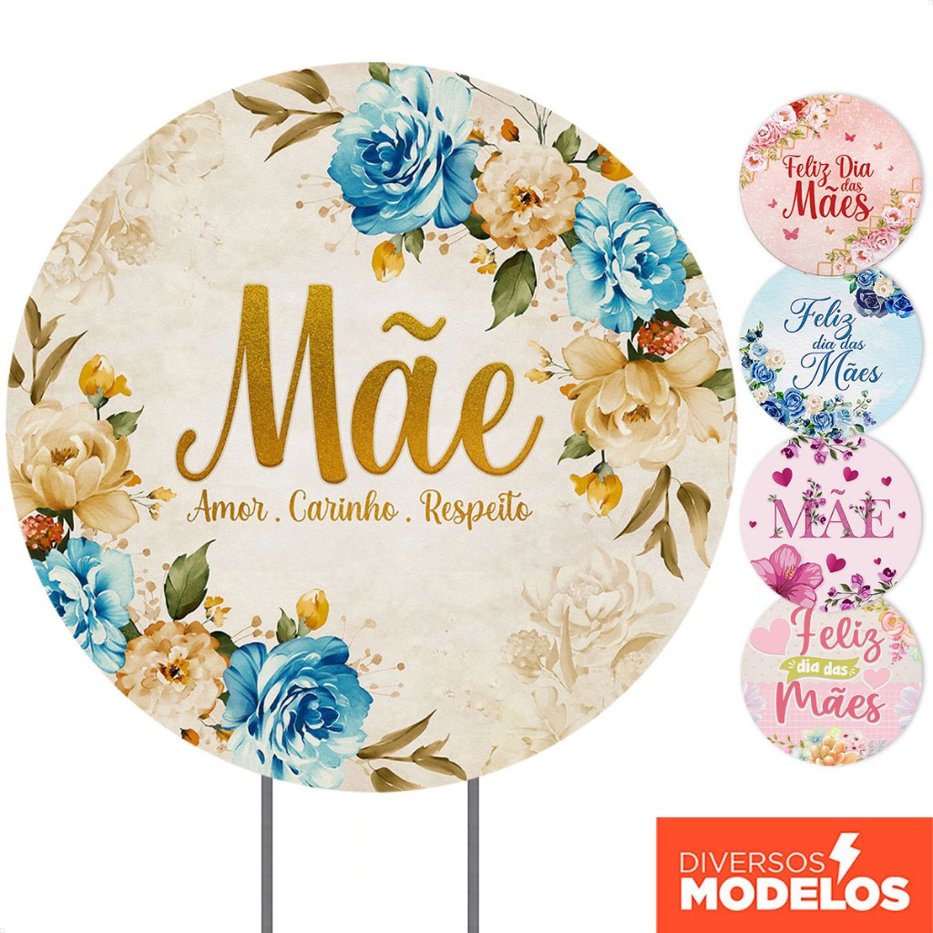 Capa Painel Redondo Dia das Mães Decorativo 1,50x1,50m para Festa Sublimado C/Elástico em Oferta na Shopee