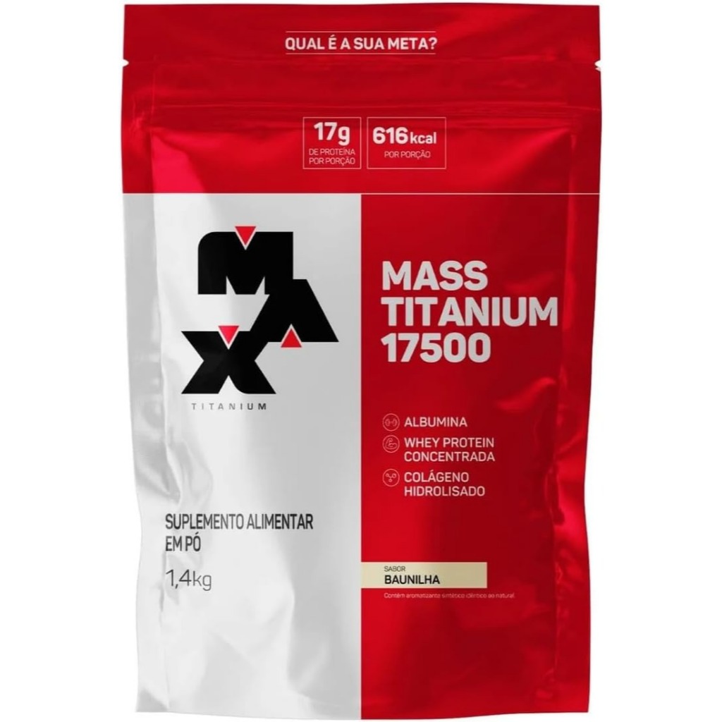 Mass Titanium Max Titanium Baunilha Refil 1.4kg em Oferta na Shopee