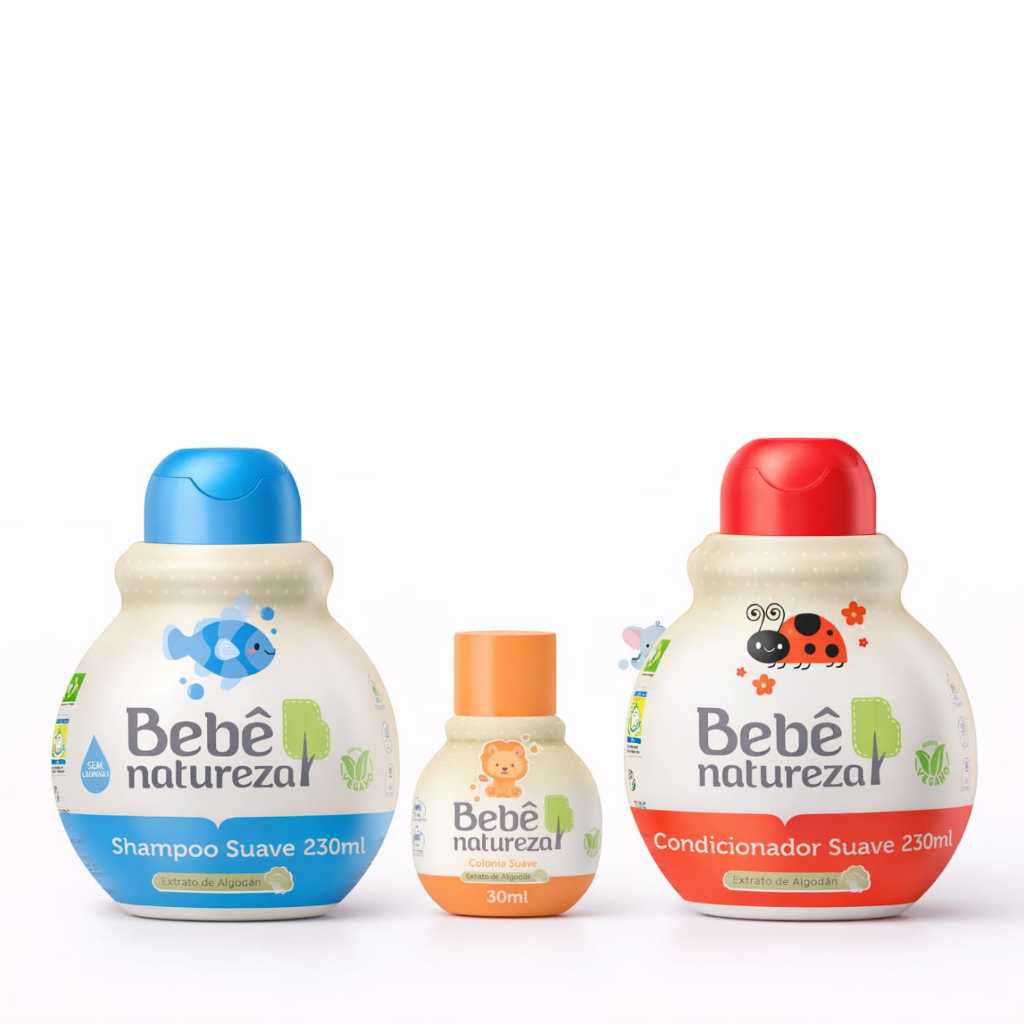Kit Bebê Natureza | Shampoo + Condicionador + Colonia | Banho do bebê em Oferta na Shopee