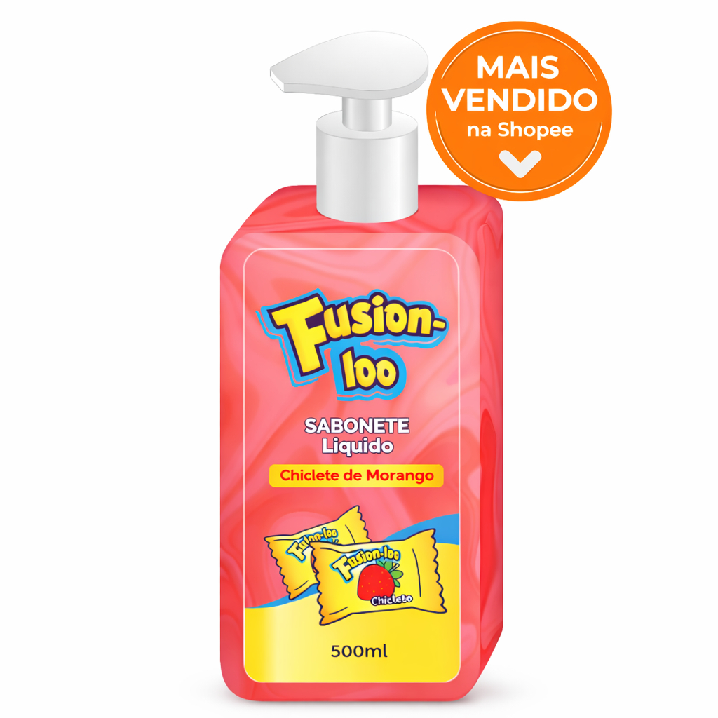 Sabonete Líquido Fusion-loo 500ml 🍓🍇🍬 Chiclete de Morango, Tutti Frutti ou Uva. Perfume delicioso e limpeza suave!