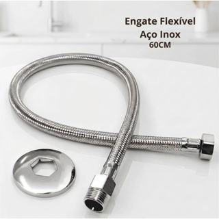 Engate Flexível Inox 60cm Trançado Reforçado Torneira Filtro 1/2 Pol Alta Pressão Água Quente e Fria em Oferta na Shopee