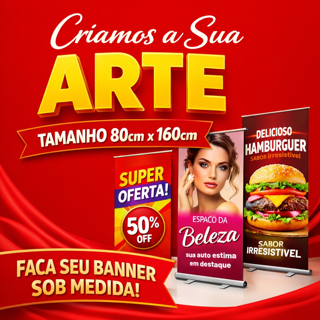 BANNER DIVERSOS TAMANHOS PERSONALIZADO - QUALIDADE EXCELENTE em Oferta na Shopee