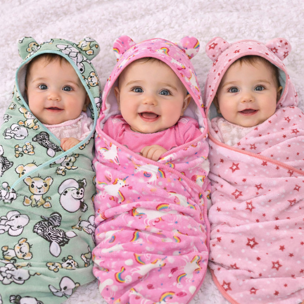 Toalha de Banho Bebe Kit 3 Toalhas Bordada com Capuz Forrado em Tecido Fralda 100% Algodão em Oferta na Shopee
