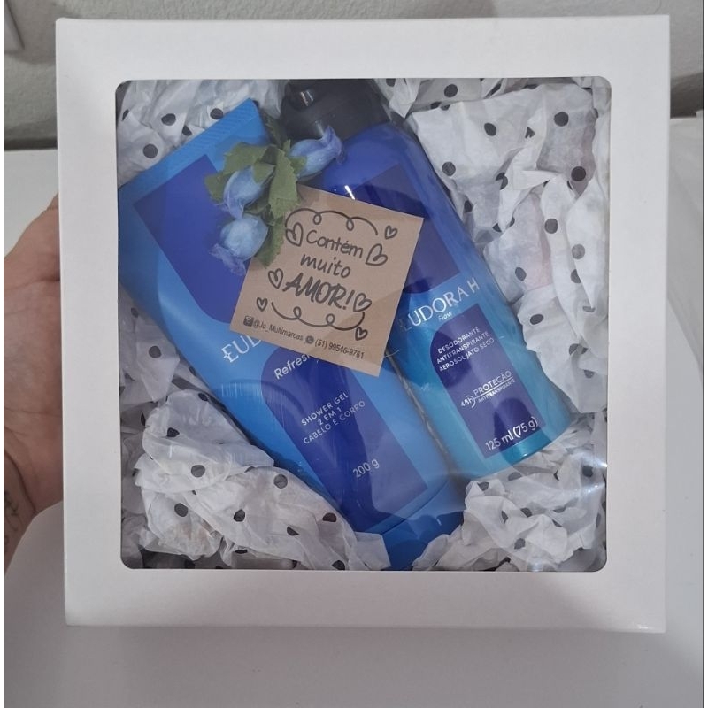 Kit Presente Masculino Eudora (1 aerossol e 1 shower gel cabelo e corpo) Oboticario Aniversário Presente Lembrancinha