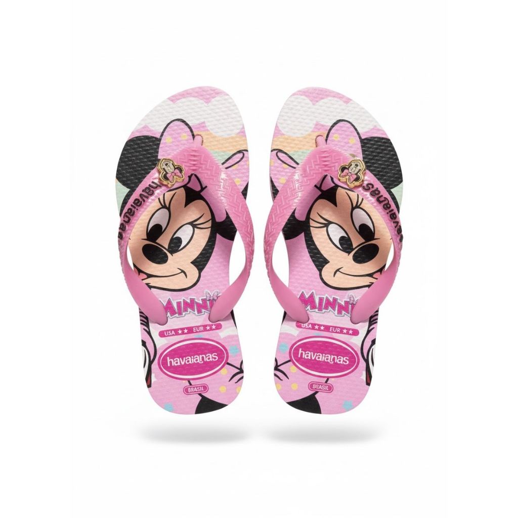 Chinelo Infantil Feminino Minnie Personagens Confortável e Antiderrapante