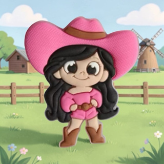 Kit Aplique Menina Boiadeira Emborrachado — 6/10/20/30 unid | p/ Laços, Chaveiros, Pins e Artesanato Festa Junina em Oferta na Shopee