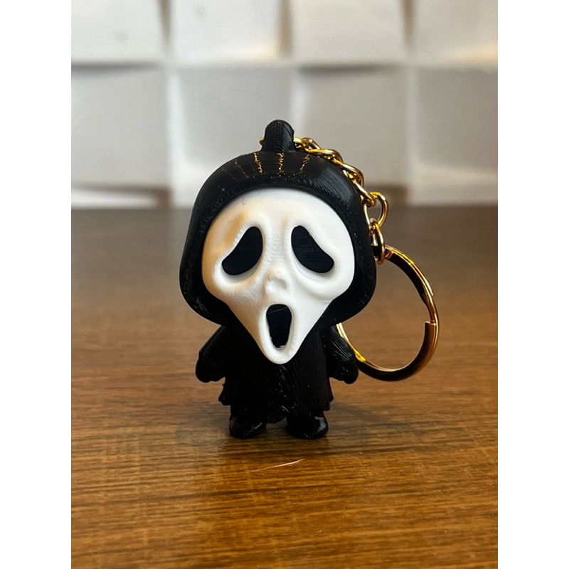 Chaveiro Máscara Fantasma Geek Horror Keychain | Mini Boneco Terror Cute | Chaveiro Geek Colecionável Halloween Decor