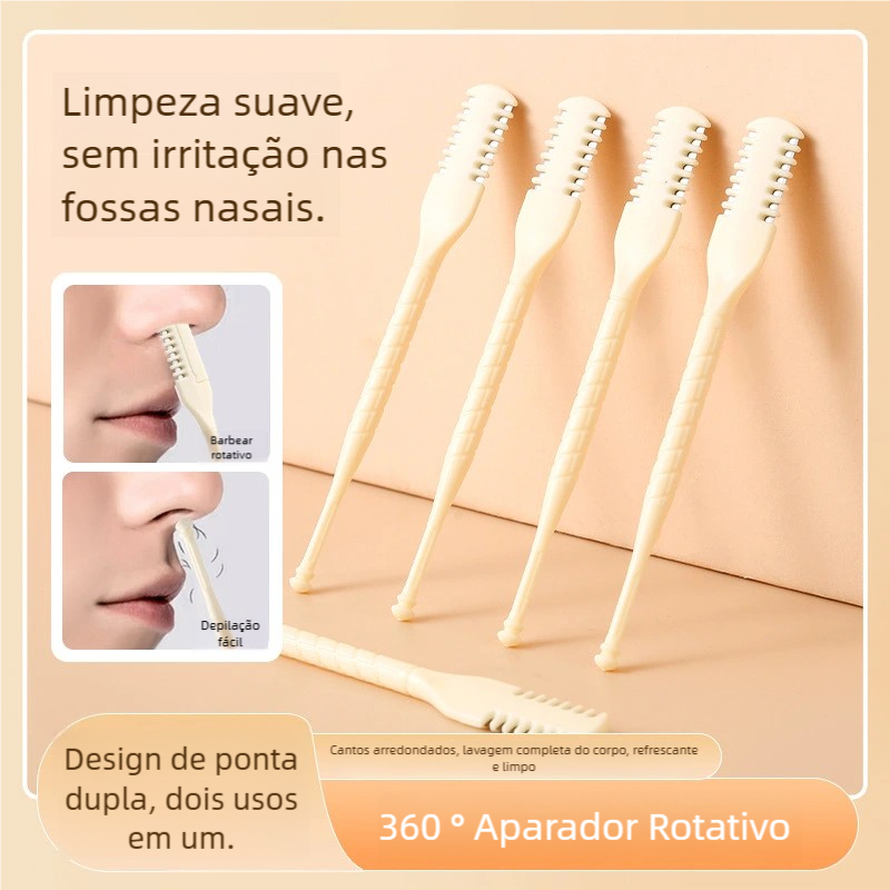 Aparador de Pêlos do Nariz Profissional - Cabeça Dupla 360° Giratória, Portátil e Lavável em Oferta na Shopee
