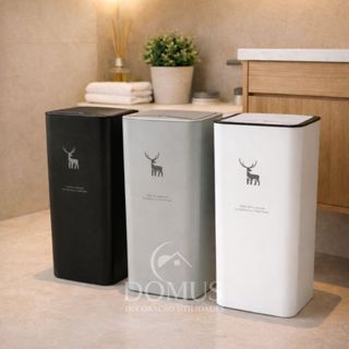 lixeira tampa click 15l banheiro cozinha premium moderna basculante quarto escritório em Oferta na Shopee
