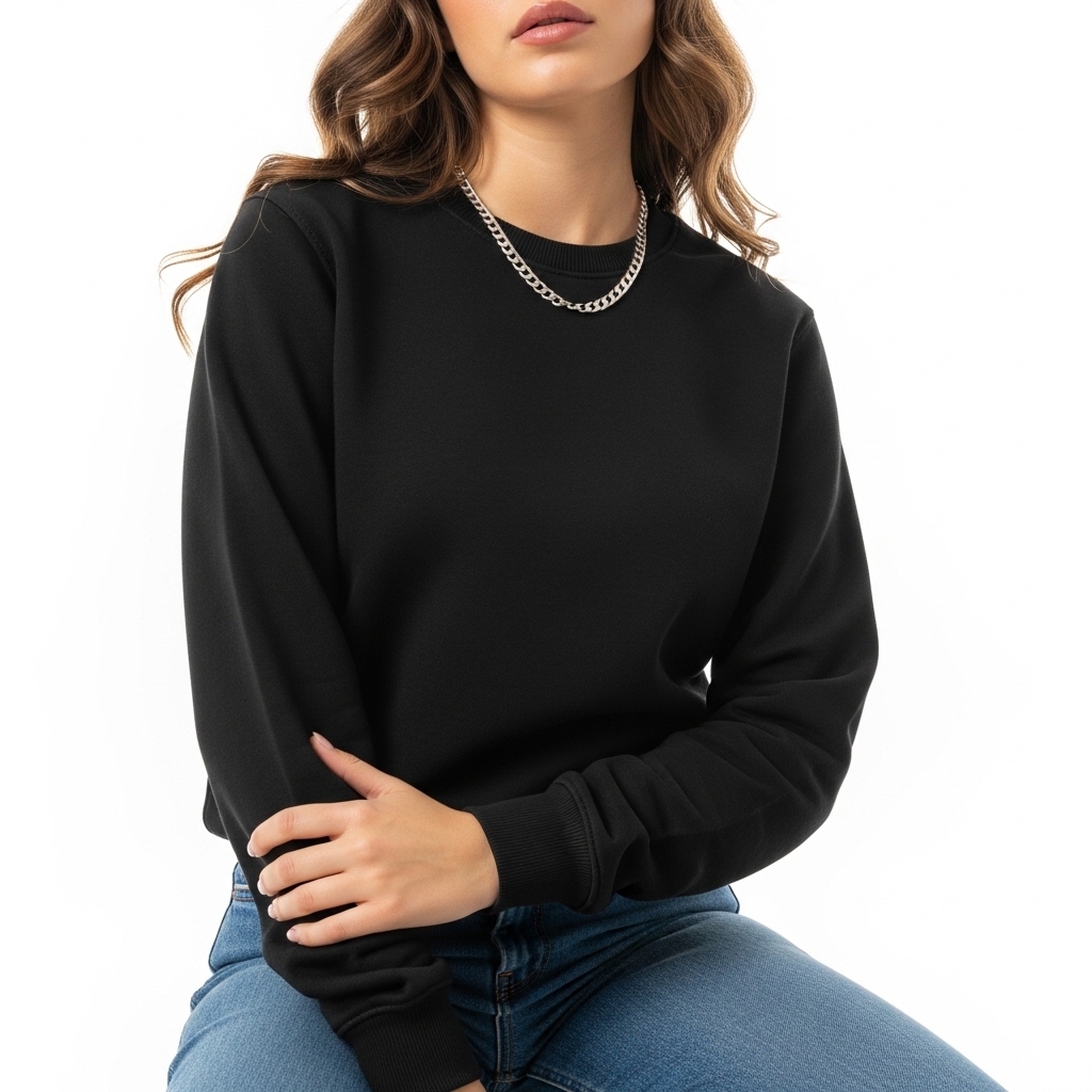 Moletom Gola Careca Feminino Flanelado Inverno Quente Macio Confortável