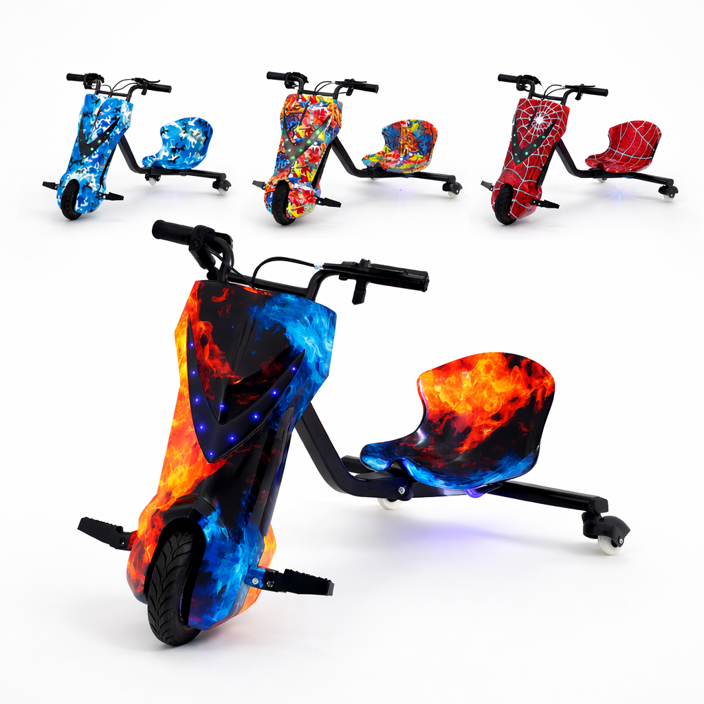 Triciclo Elétrico Drift Infantil 8 Polegadas 65 Polegadas 350W com Bluetooth 70KG Farol LED