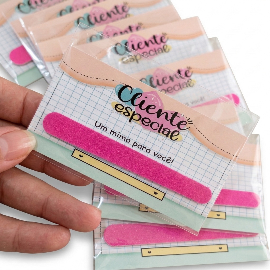 50 ou 100 Mini Lixas de Unha com Cartão – Mimo e Lembrança para Clientes Datas Especiais em Oferta na Shopee