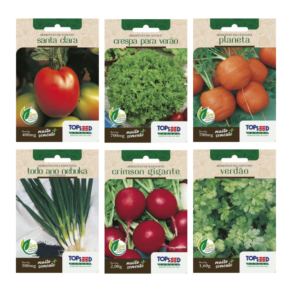 Kit de Sementes para Horta - Escolhidas ou Sortidas