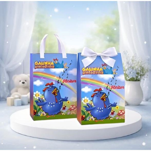 Manancial ateliê - Sacolinha Surpresa e Caixinha Milk Personalizada da Galinha Pintadinha