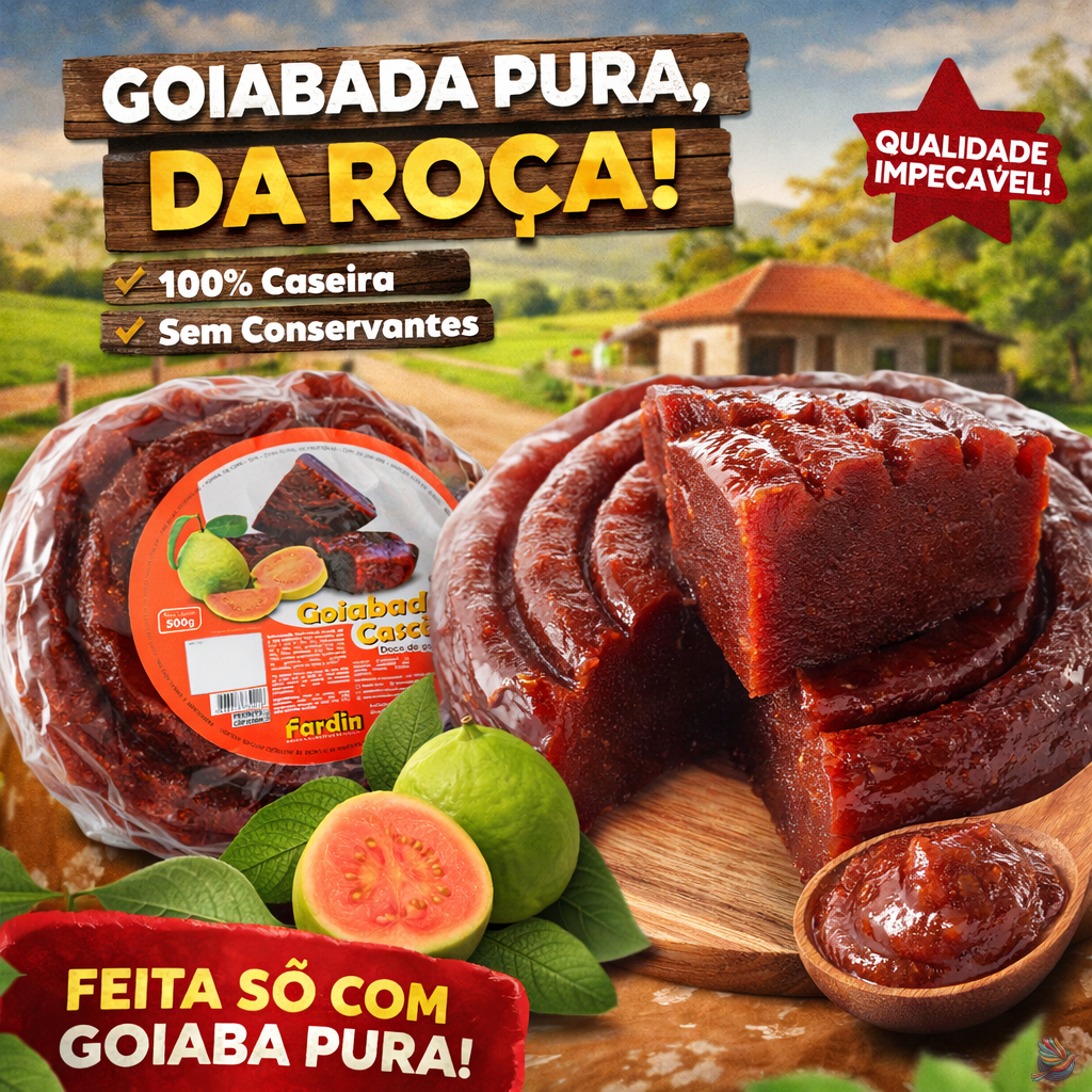 Goiaba Cascão 500g Goiaba Pura Artesanal Maravilhosa - Promoção