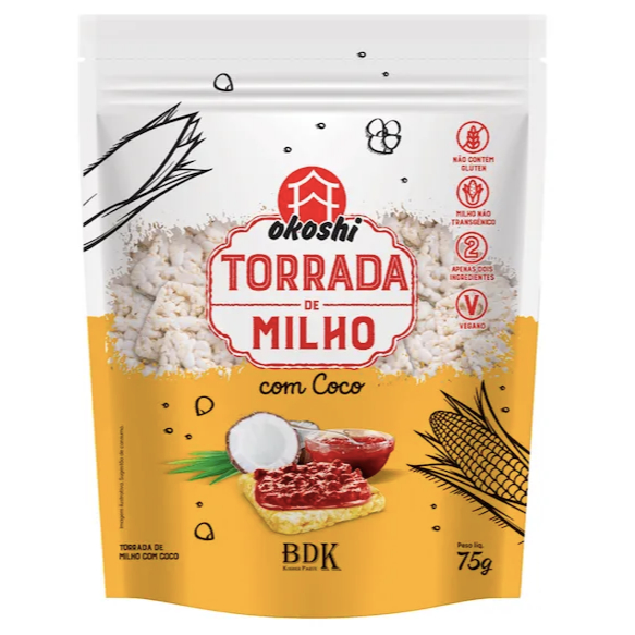 Torrada De Milho Com Coco 75g Okoshi