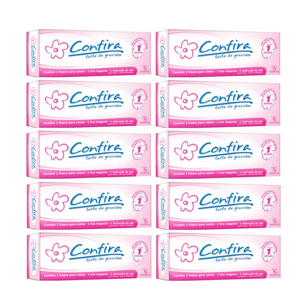Kit c/10 Testes de Gravidez Tiras Detect Fast Em Até 1 Minuto - Sanfarma