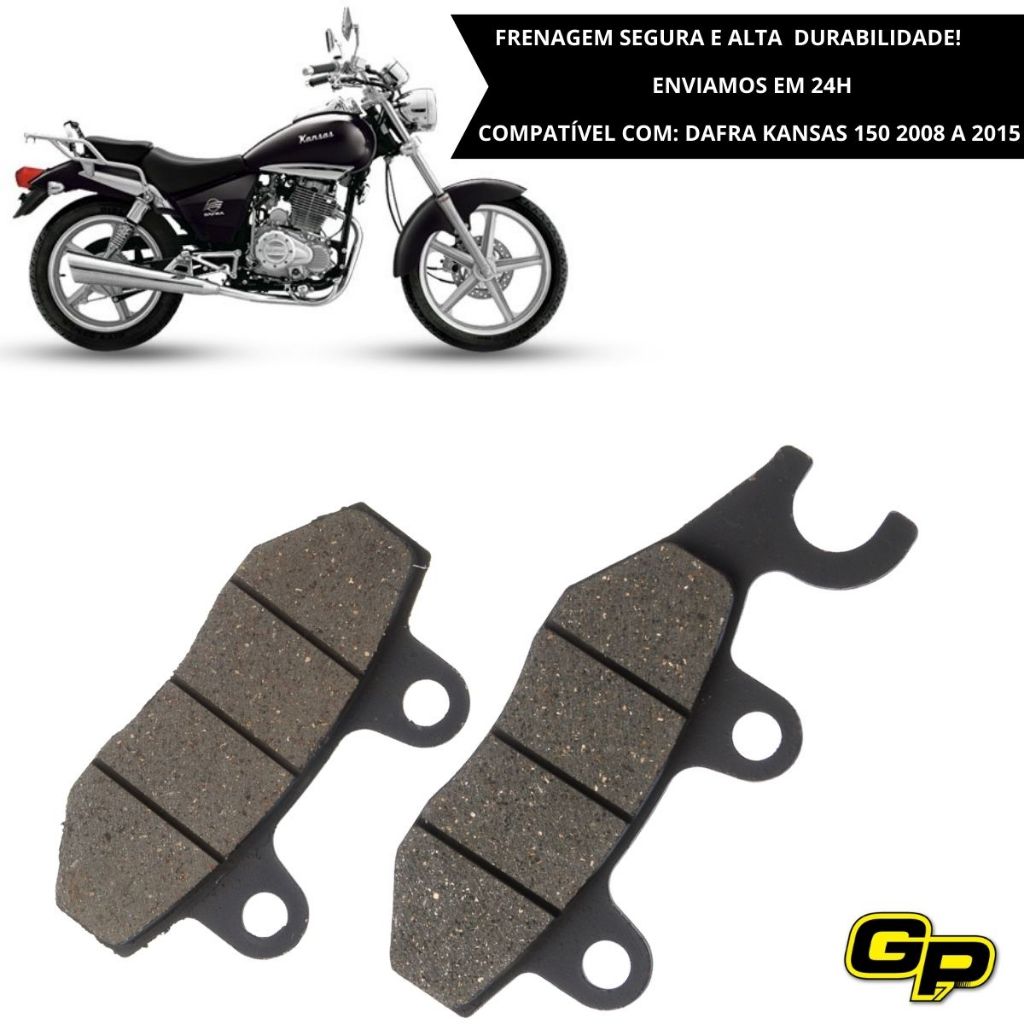 Kit 2 Pastilhas Freio Moto Dafra Kansas 150 2008 Até 2015 Reposição Freio Dianteiro Envio Imediato