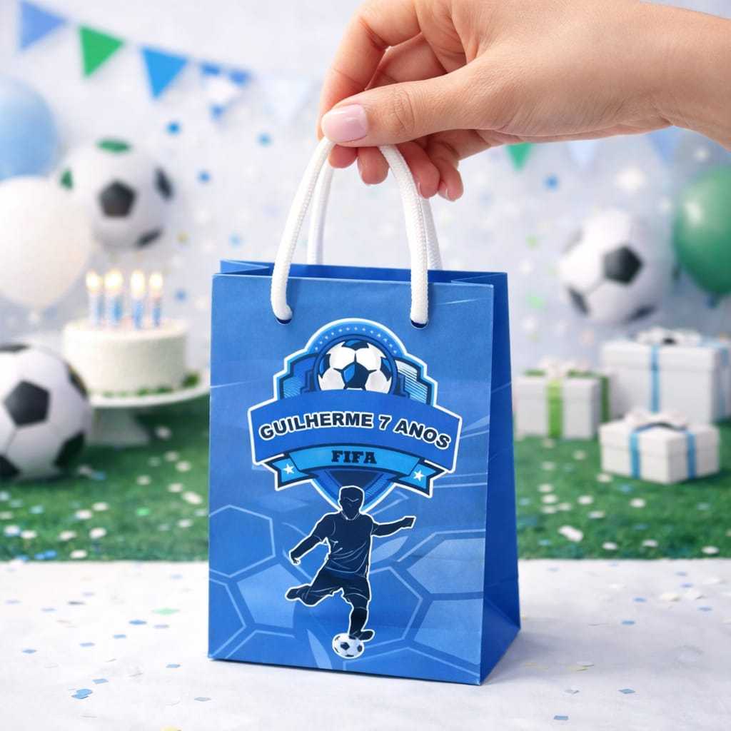 Sacolinha  Personalizada Futebol FIFA  - Lembrancinha PEGUE E MONTE - Sacolinha Surpresa
